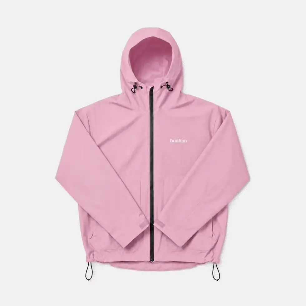 Water-Reactive Cheetah Rain Jacket in Blush Pink